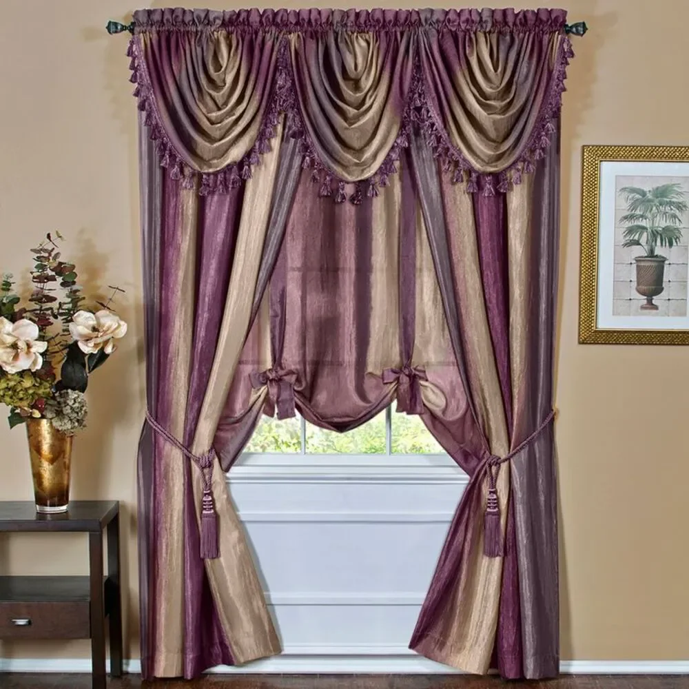 Designer Home Ombre Window Curtains, Modern Semi-Sheer Window Curtain Drape